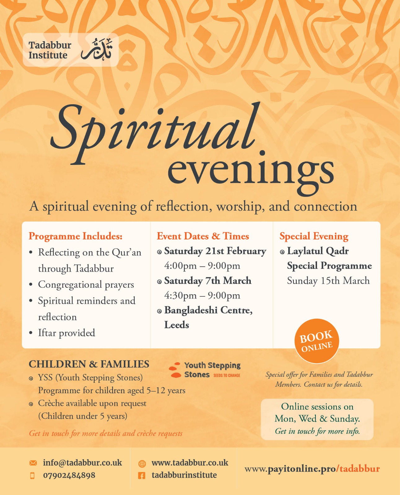 A Spiritual Evening of Reflection  SATURDAY 7TH MARCH